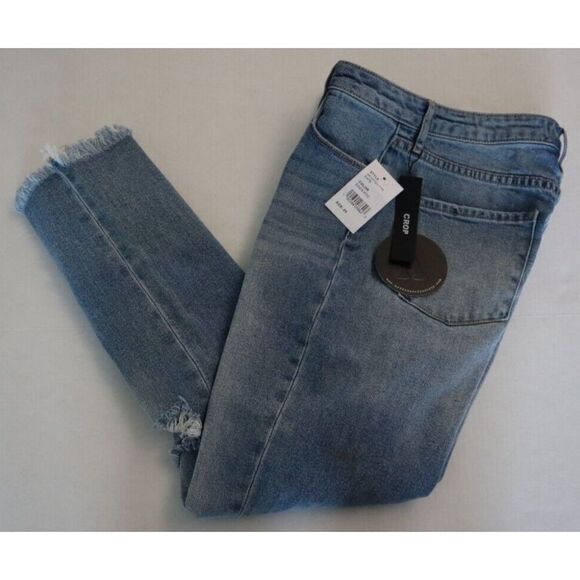 Articles of Society Women's Sz 25 Blue Kate High Waist Crop Straight Leg Jeans - Picture 7 of 8